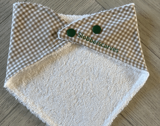 Stone Gingham Bamboo Dribble Bib