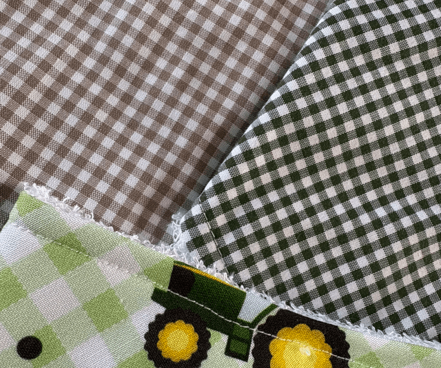 Three Pack John Deere & Gingham Bamboo Bibs 
