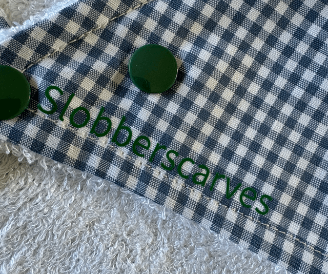 Baby Blue Gingham Bamboo Dribble Bib