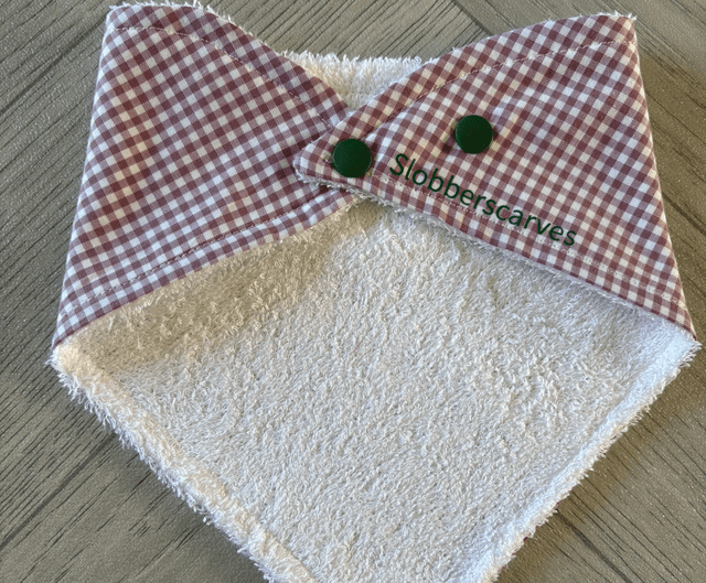 Mauve Gingham Bamboo Dribble Bib