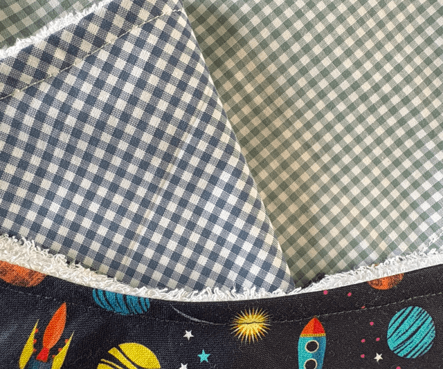 Three Pack Space & Gingham Bamboo Bibs 