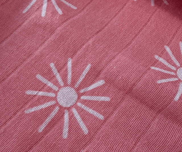 Pink & White Flowers Bamboo Muslin Swaddle Blanket 