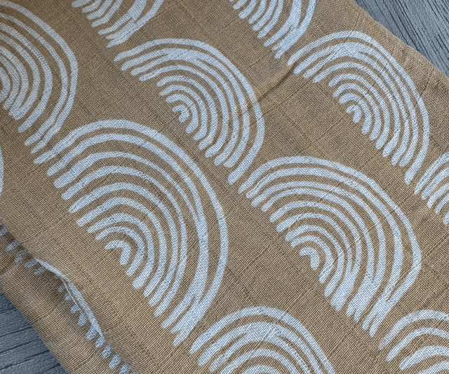 Golden Rainbows Bamboo Muslin Swaddle Blanket