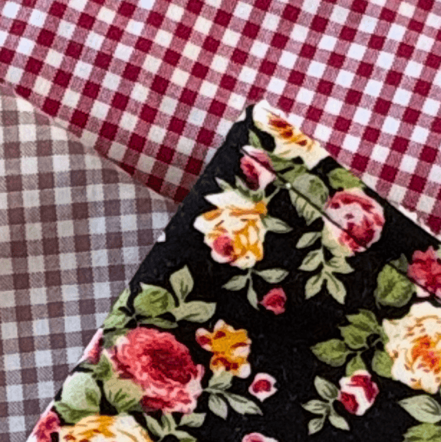 Three Pack Black Floral & Gingham Bamboo Bibs 