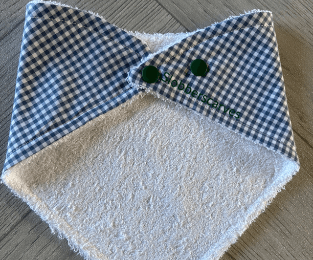 Baby Blue Gingham Bamboo Dribble Bib