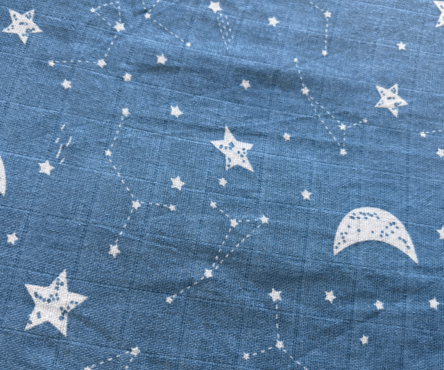 Blue Stars & Constellations Bamboo Muslin Swaddle Blanket 