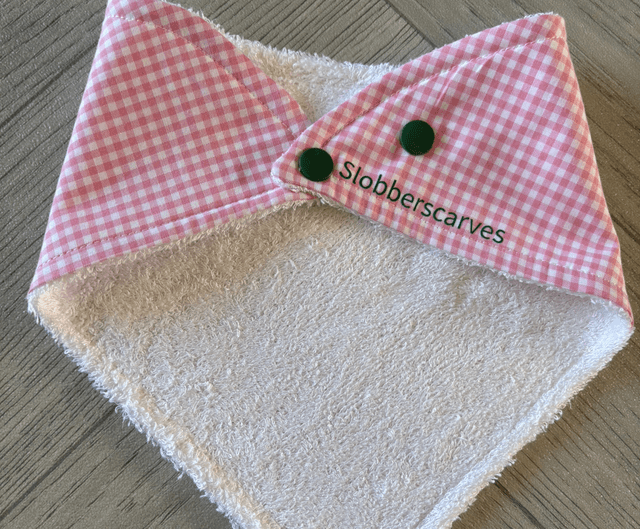Baby Pink Gingham Bamboo Dribble Bib