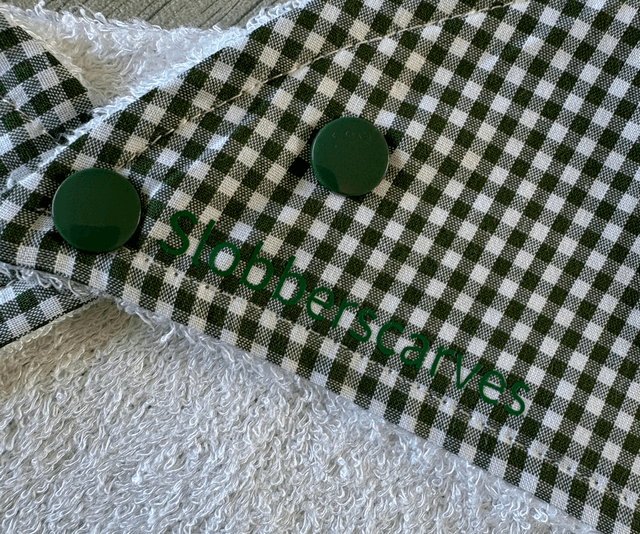 Bottle Green Gingham Bamboo Dribble Bib