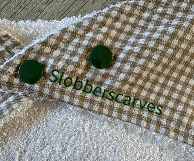 Stone Gingham Bamboo Dribble Bib