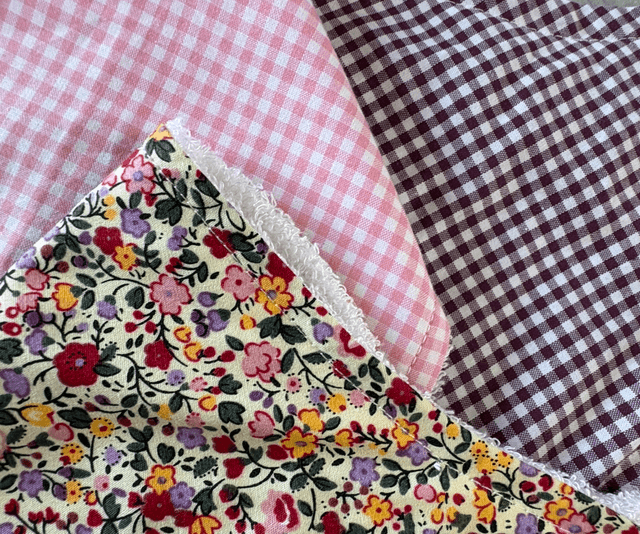 Three Pack Plum Floral & Gingham Bamboo Bibs 