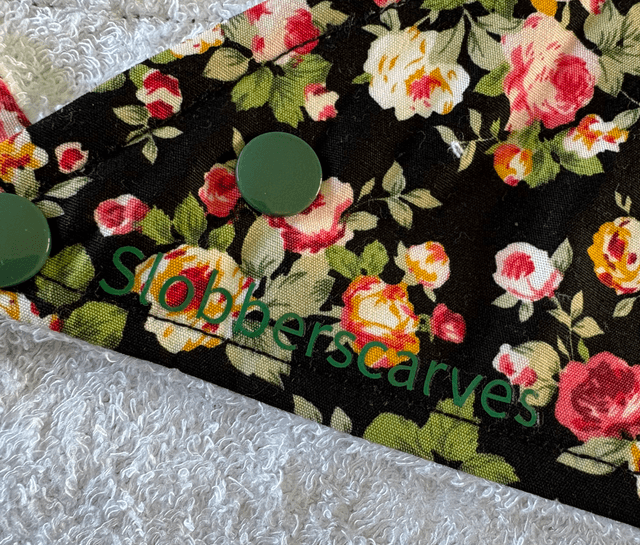 Black Floral Bamboo Dribble Bib