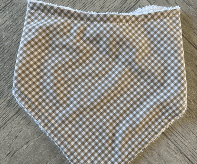 Stone Gingham Bamboo Dribble Bib