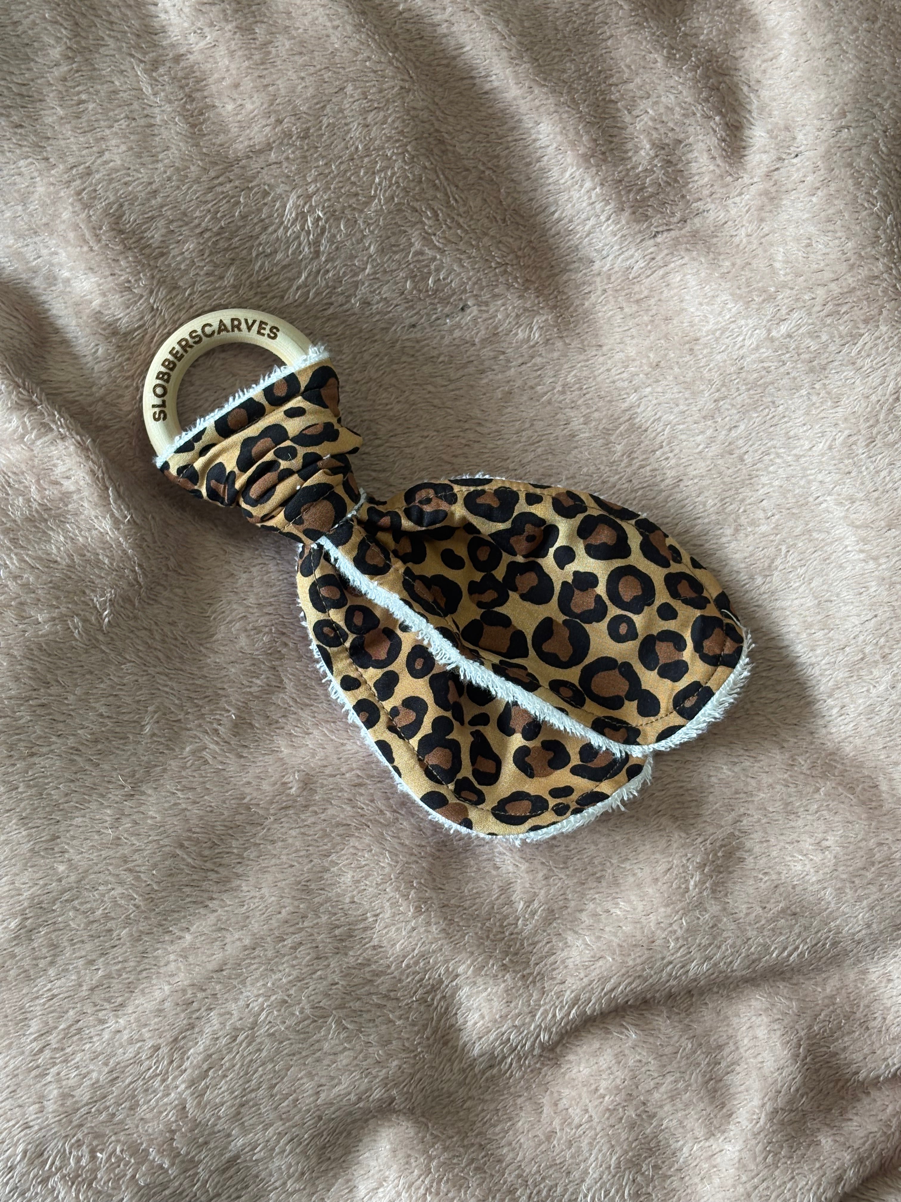 Leopard Print Wooden Teething Ring