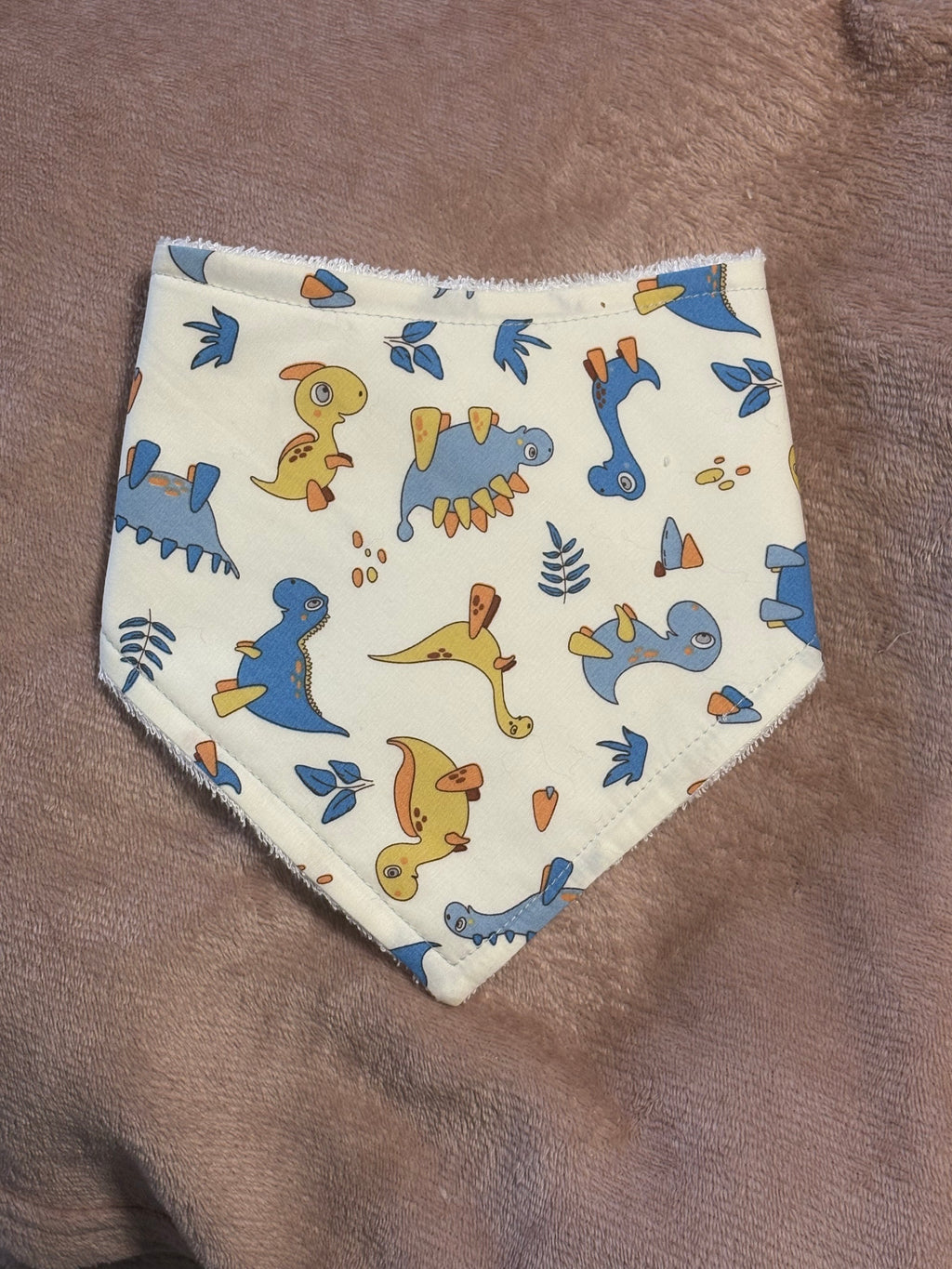 Blue Dinosaurs Bandana Style Bamboo Dribble Bib