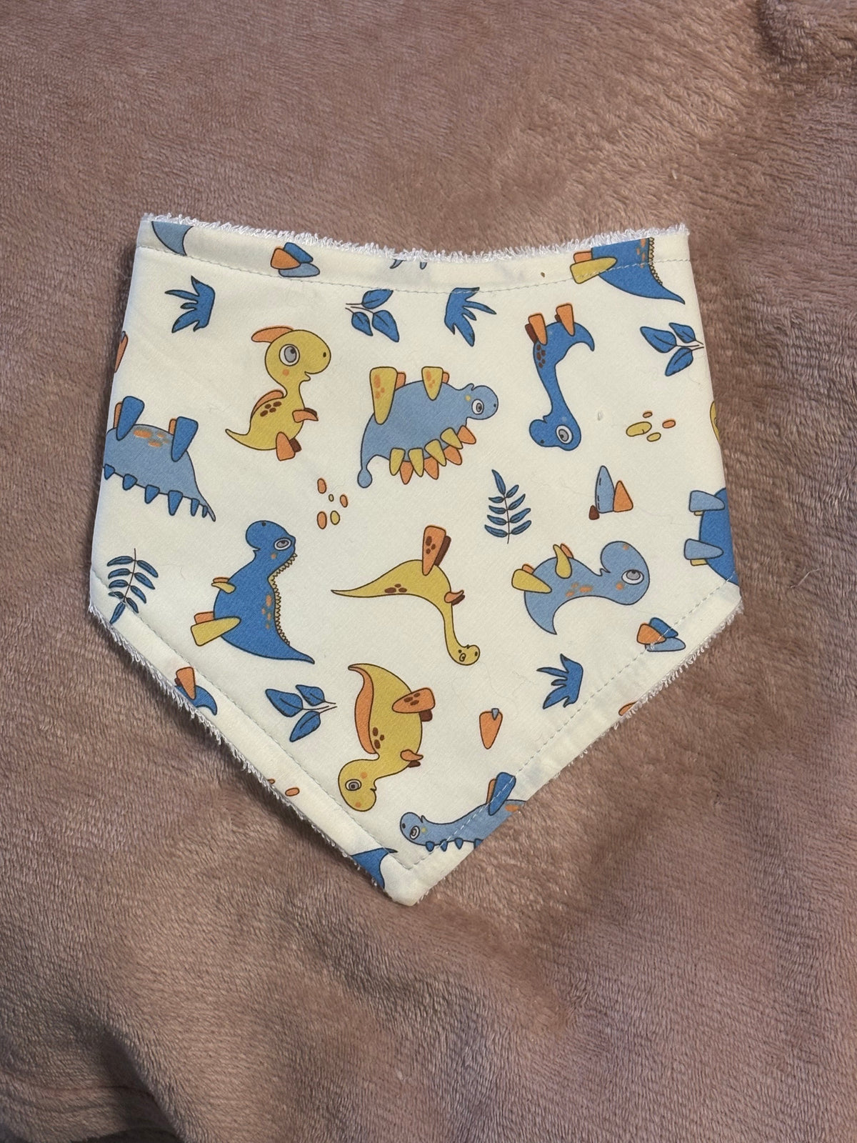 Blue Dinosaurs Bandana Style Bamboo Dribble Bib