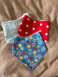 Mixed Size Stars Three Pack Bandana Style Dribble Bibs