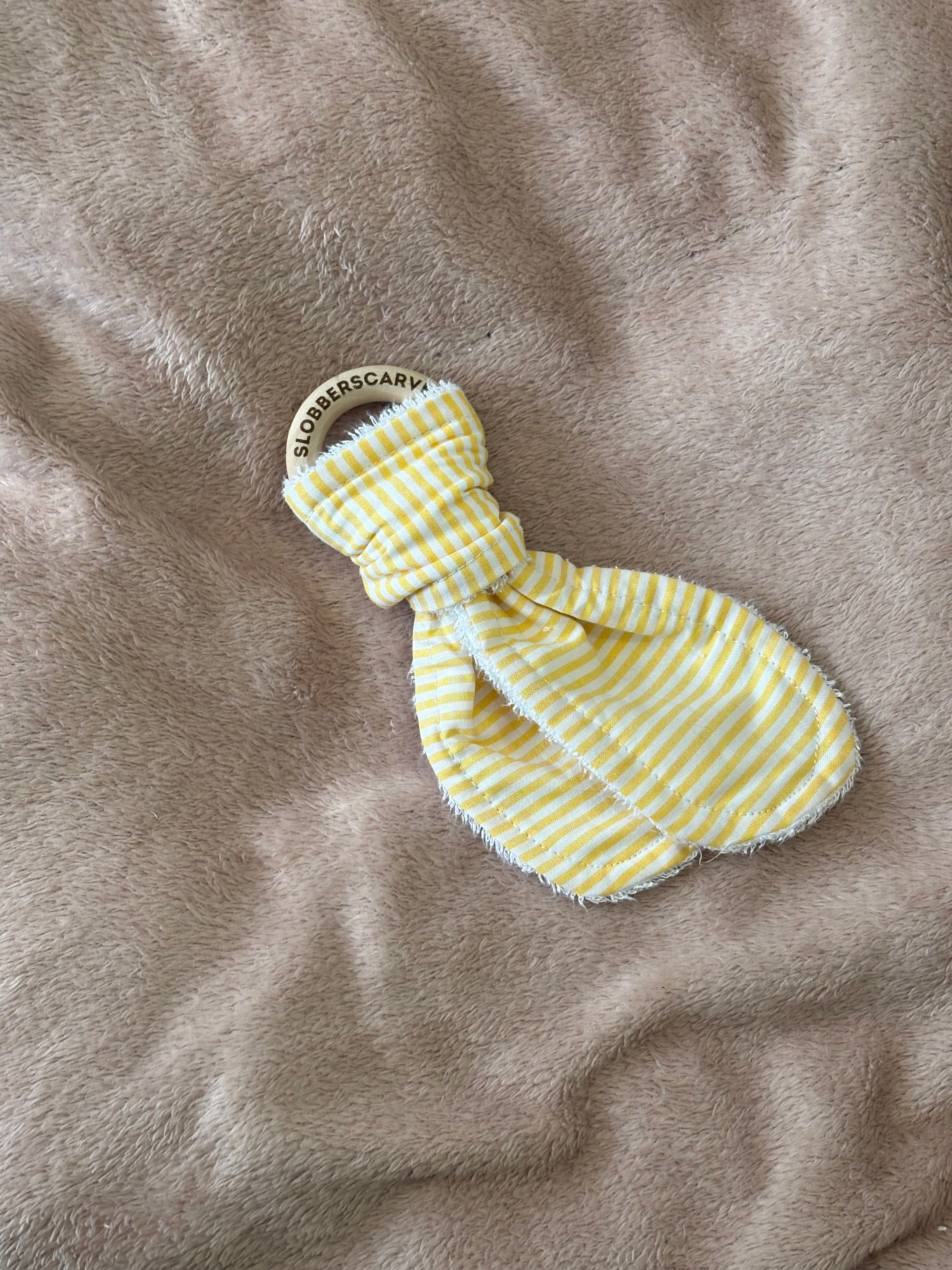 Yellow Stripes Wooden Teething Ring