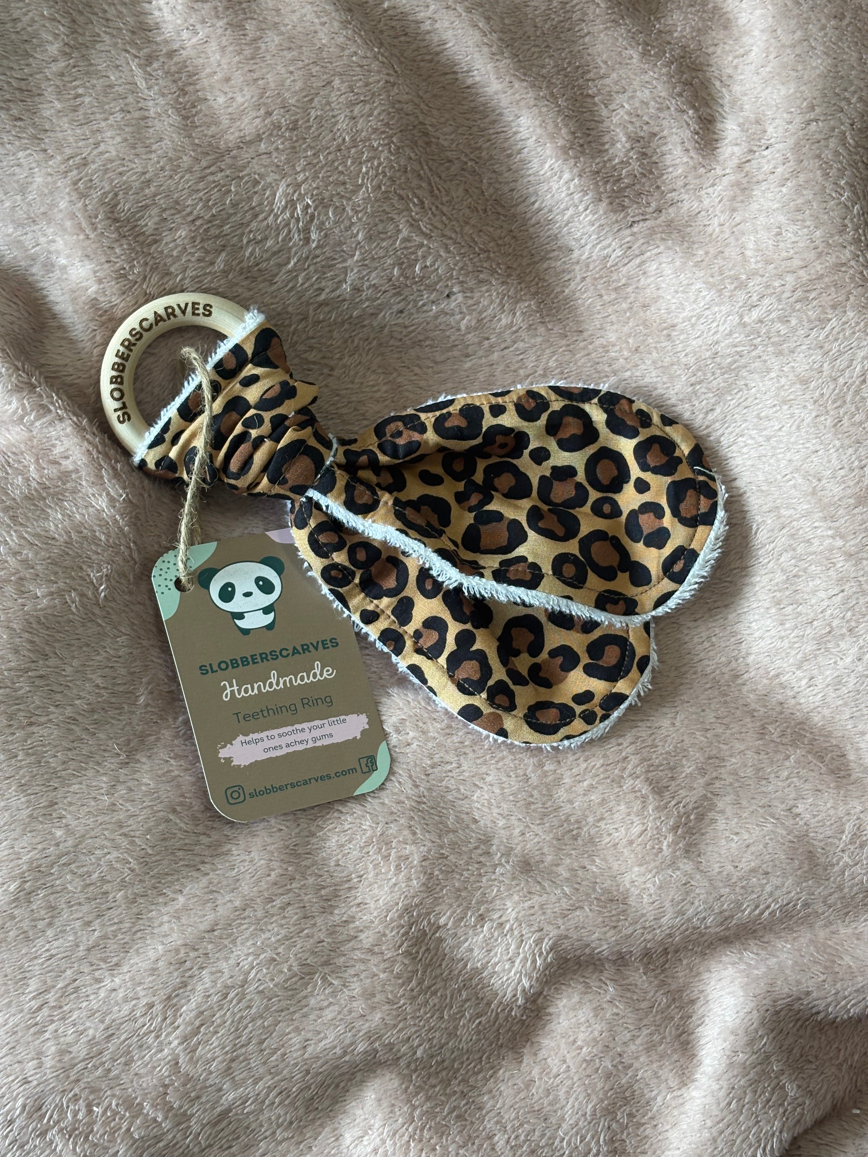 Leopard Print Wooden Teething Ring