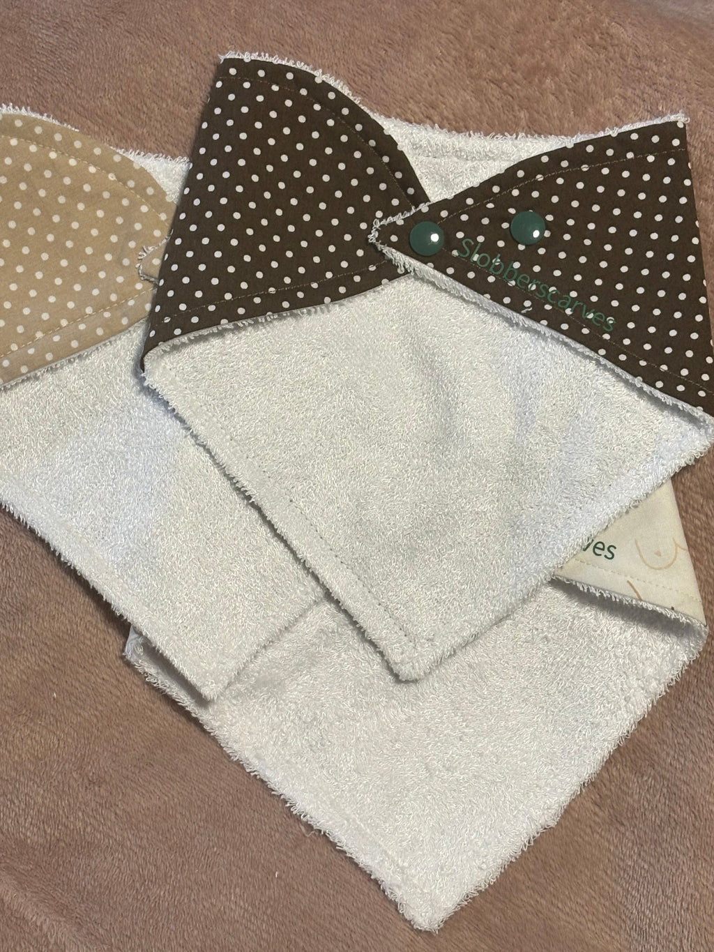 Boobies & Polka Dots Bandana Style Dribble Bibs