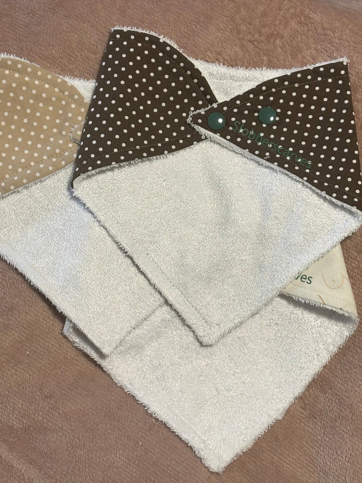 Boobies & Polka Dots Bandana Style Dribble Bibs