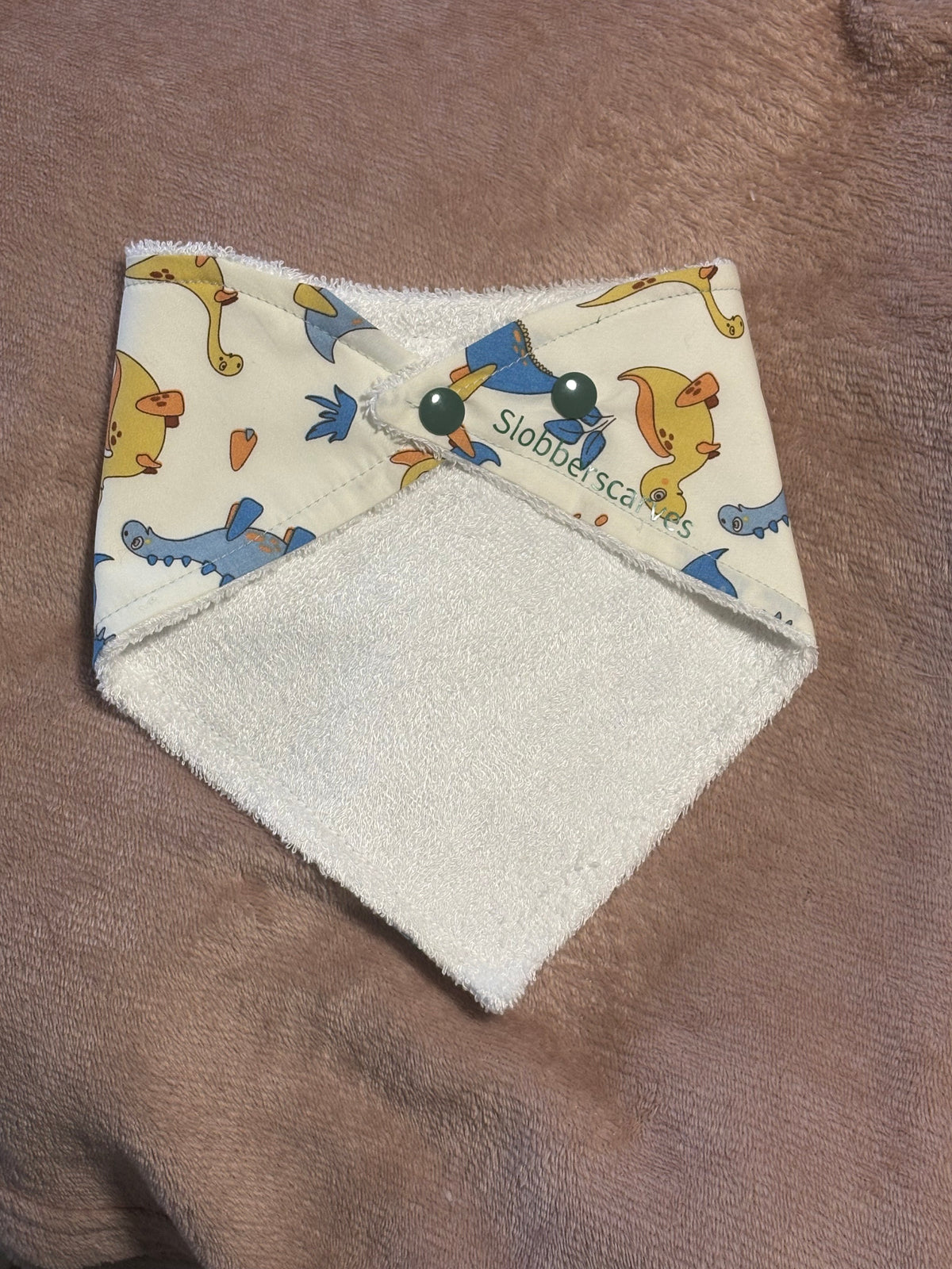 Blue Dinosaurs Bandana Style Bamboo Dribble Bib