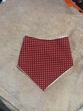 Burgundy Polka Dot Bandana Style Bamboo Dribble Bib