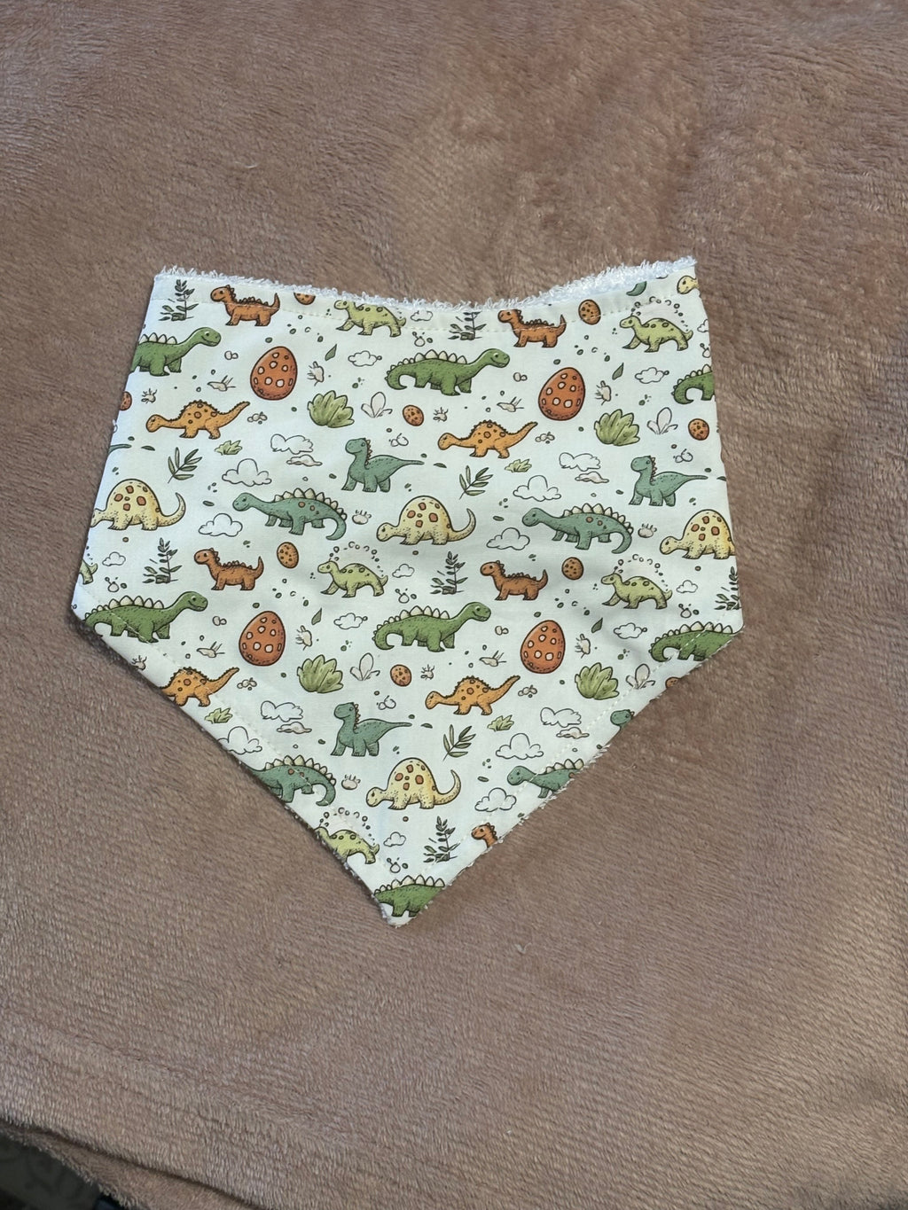 Green Dinosaurs Bandana Style Bamboo Dribble Bib