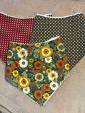 Green Floral & Polka Dots Bandana Style Dribble Bibs