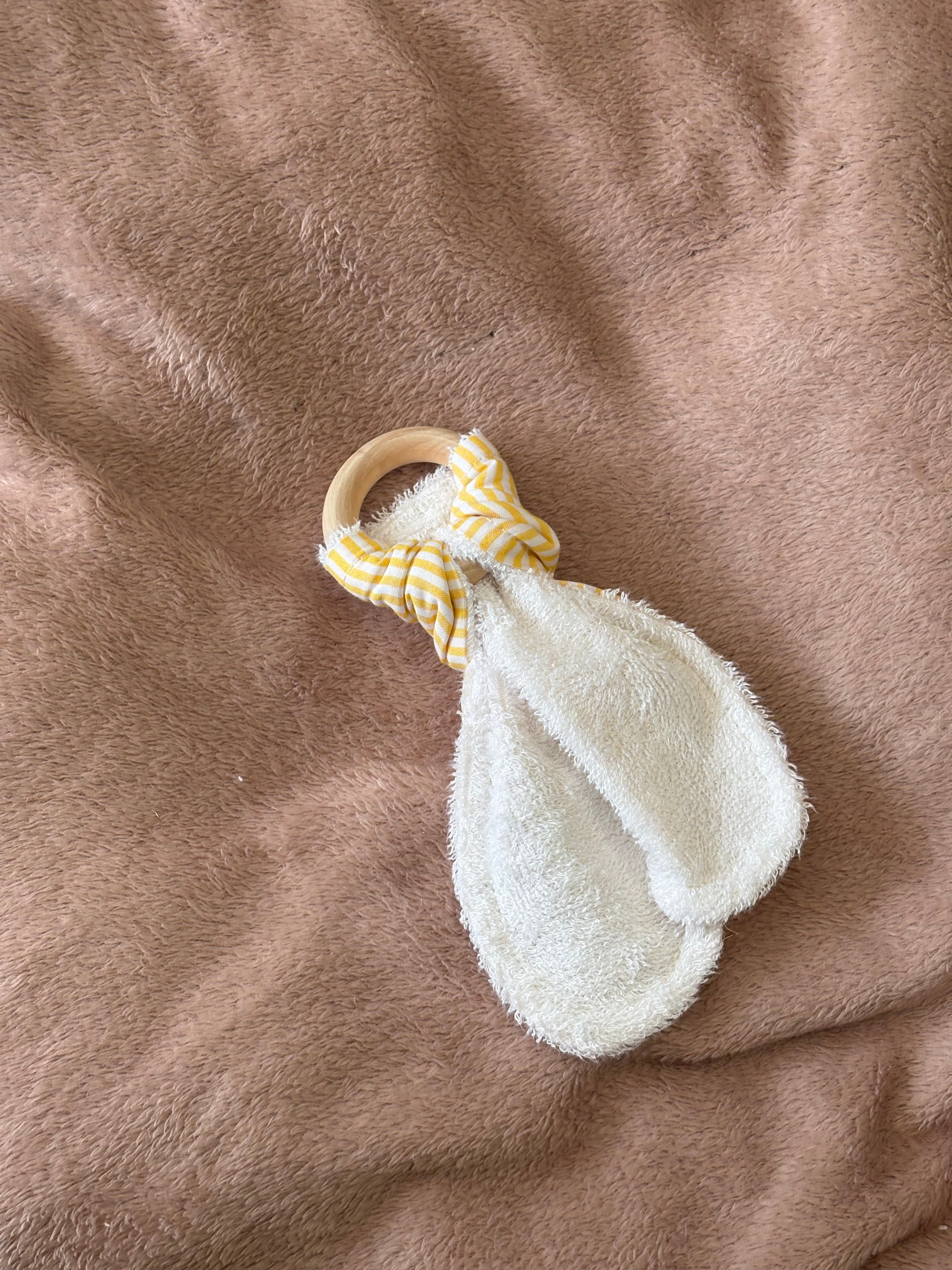 Yellow Stripes Wooden Teething Ring