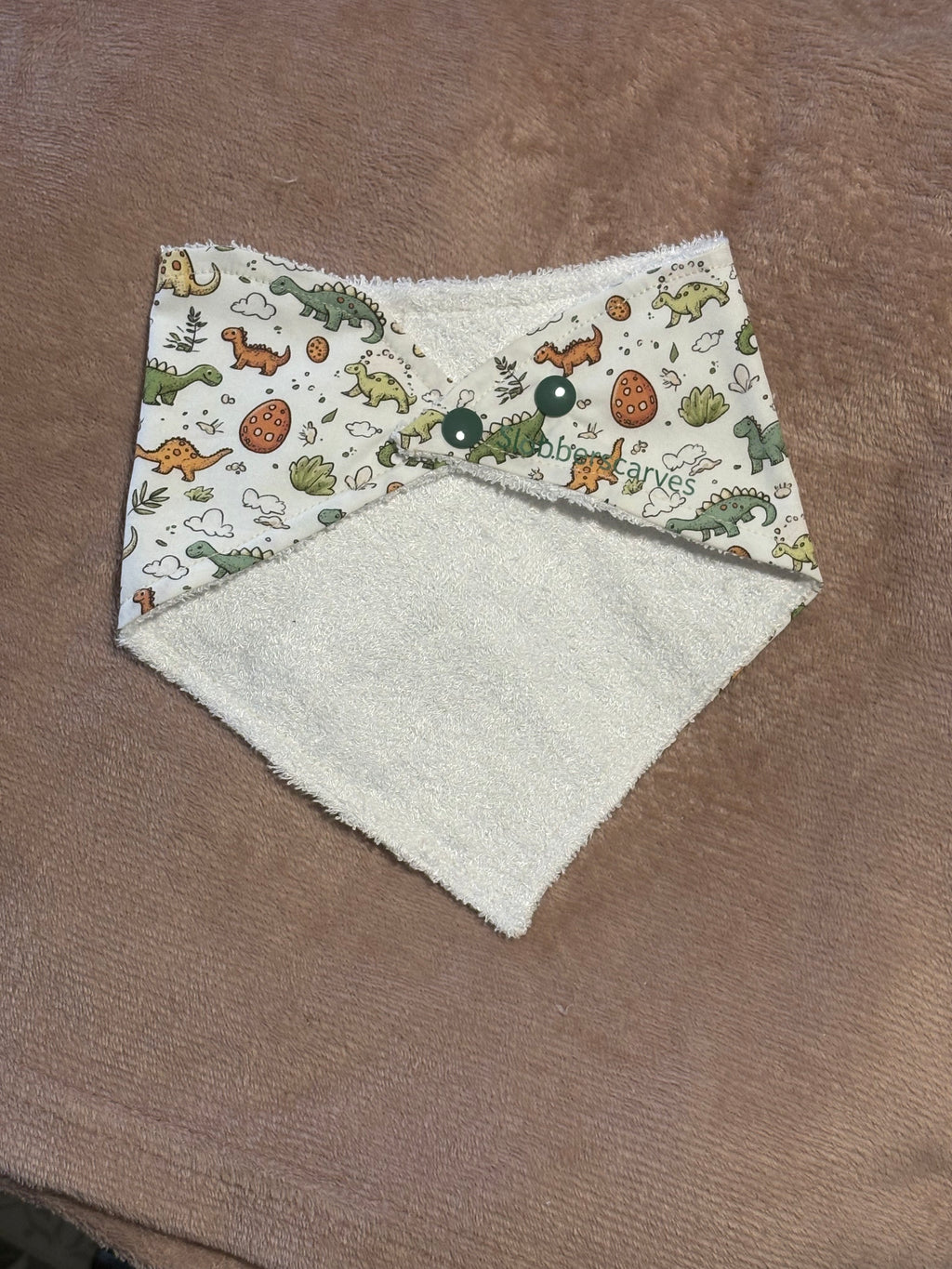 Green Dinosaurs Bandana Style Bamboo Dribble Bib