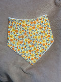 Orange Flowers Bandana Style Bamboo Dribble Bib