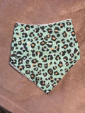 Blue Leopard Print Bandana Style Bamboo Dribble Bib