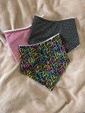 Black Hearts Three Pack Bandana Style Dribble Bibs