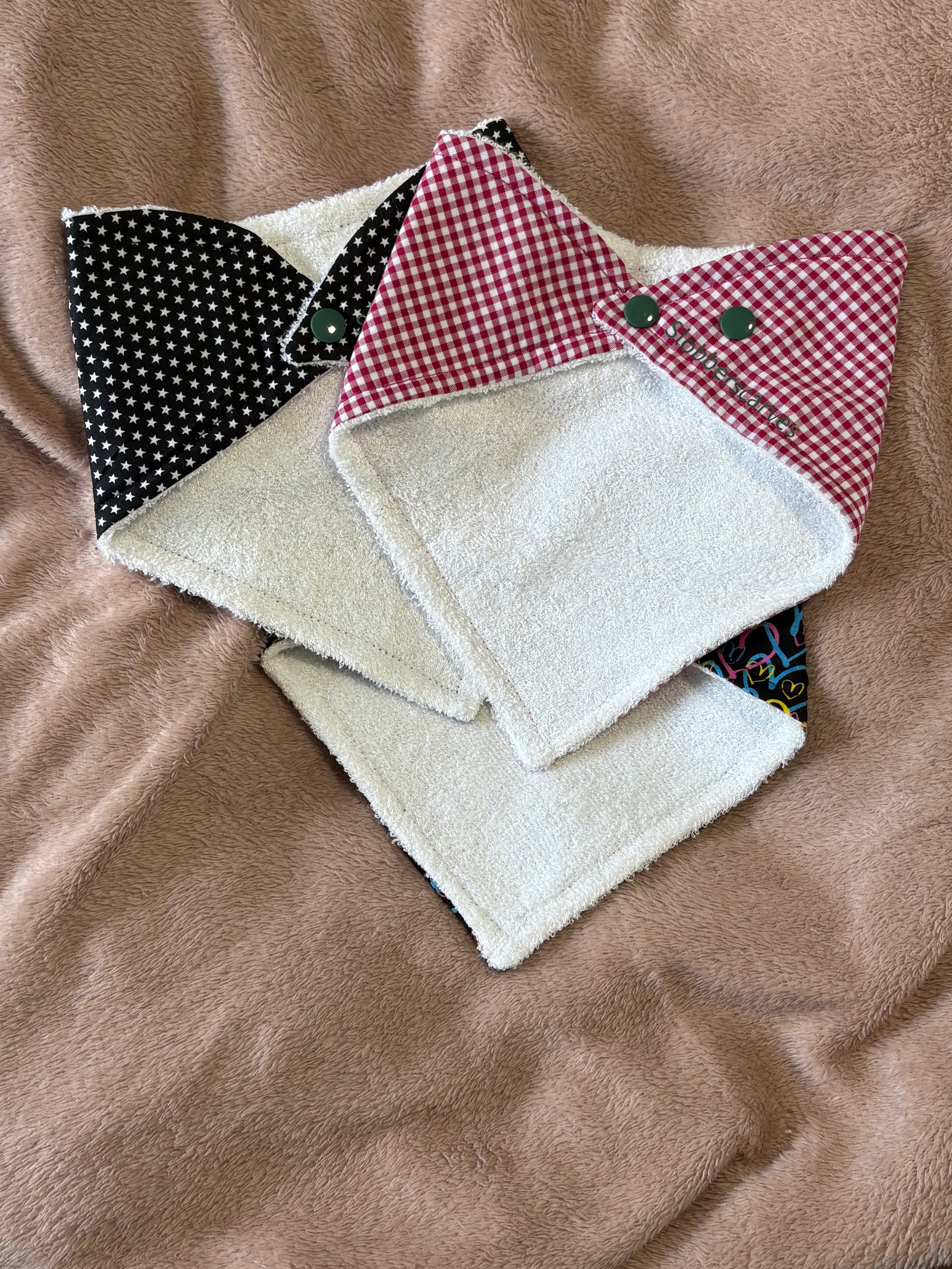 Black Hearts Three Pack Bandana Style Dribble Bibs