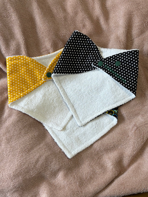 Black Hearts & Tiny Stars Three Pack Bandana Style Dribble Bibs
