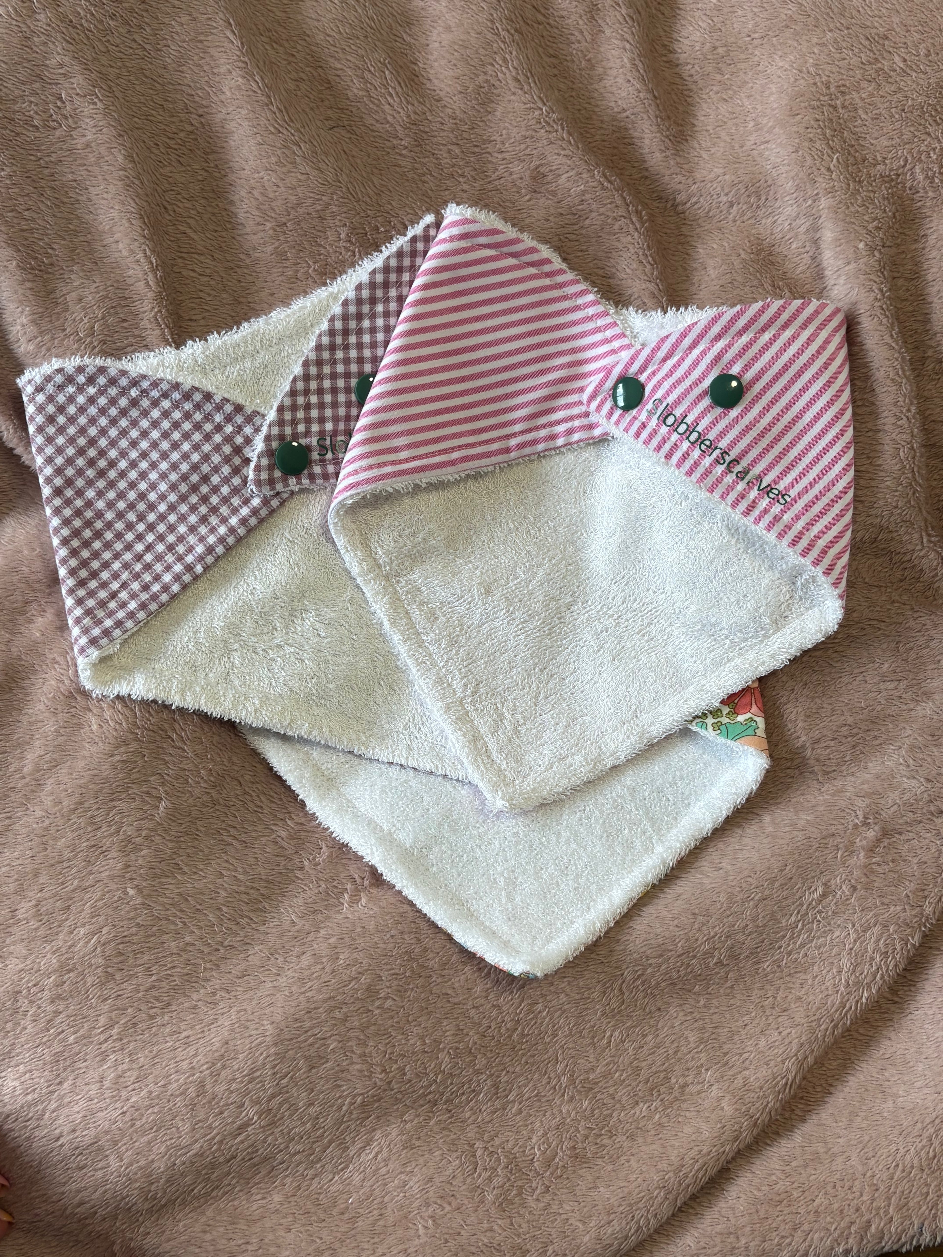 Pastel Floral Three Pack Bandana Style Dribble Bibs