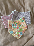 Pastel Floral Three Pack Bandana Style Dribble Bibs