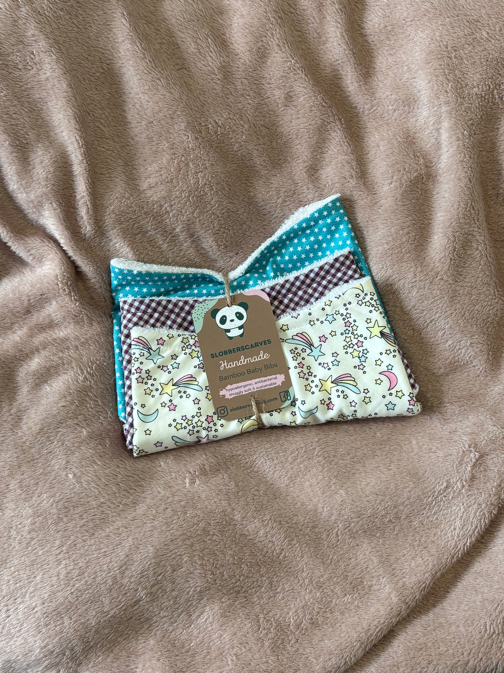 Pastel Stars Three Pack Bandana Style Dribble Bibs