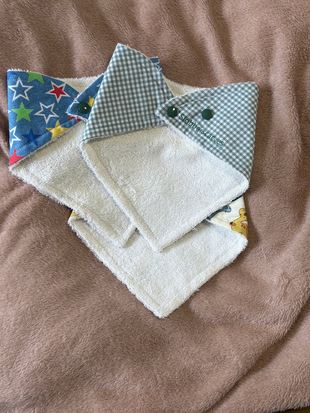 Blue Dinosaurs Three Pack Bandana Style Dribble Bibs
