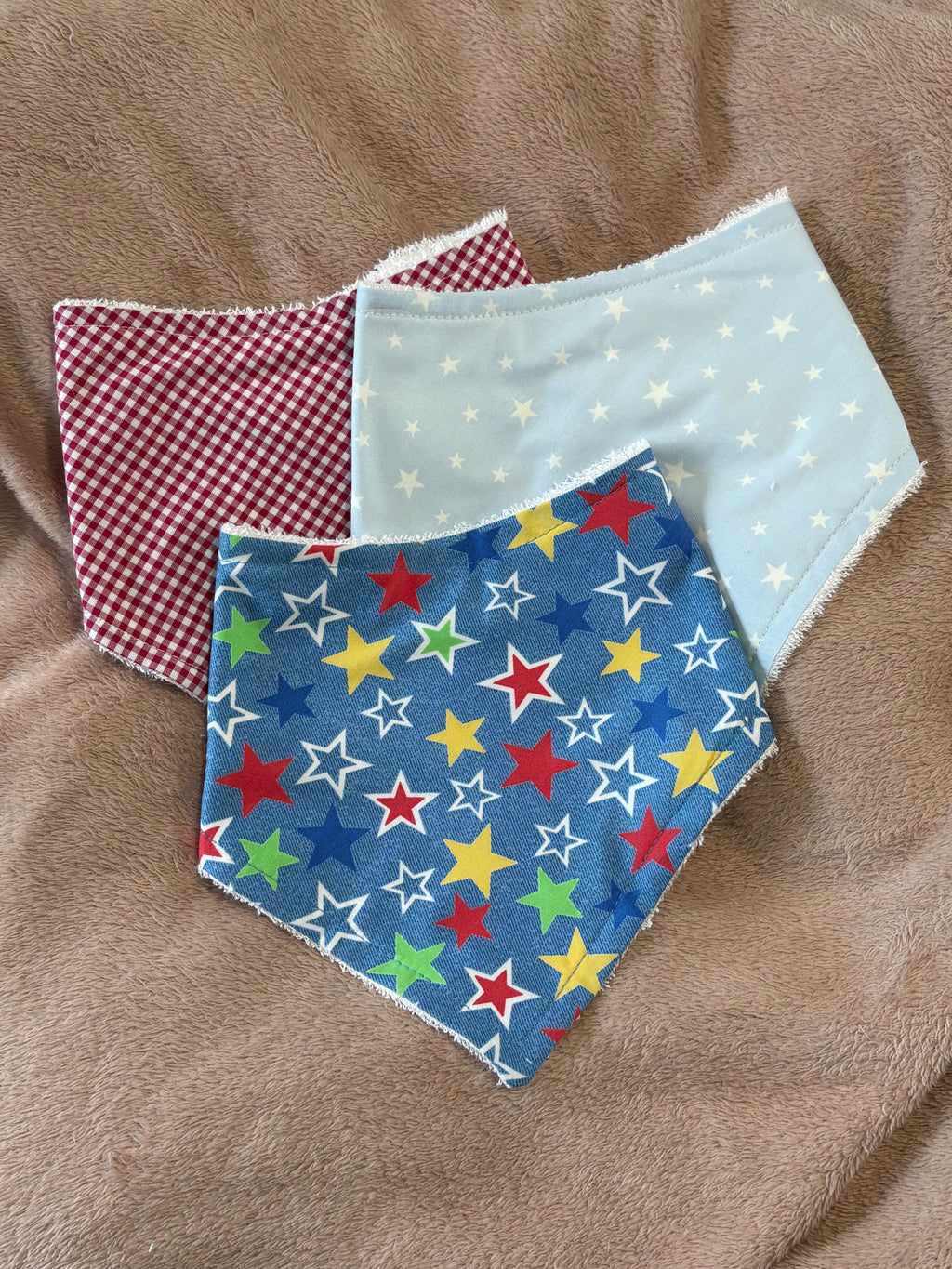 Bright Stars Three Pack Bandana Style Dribble Bibs