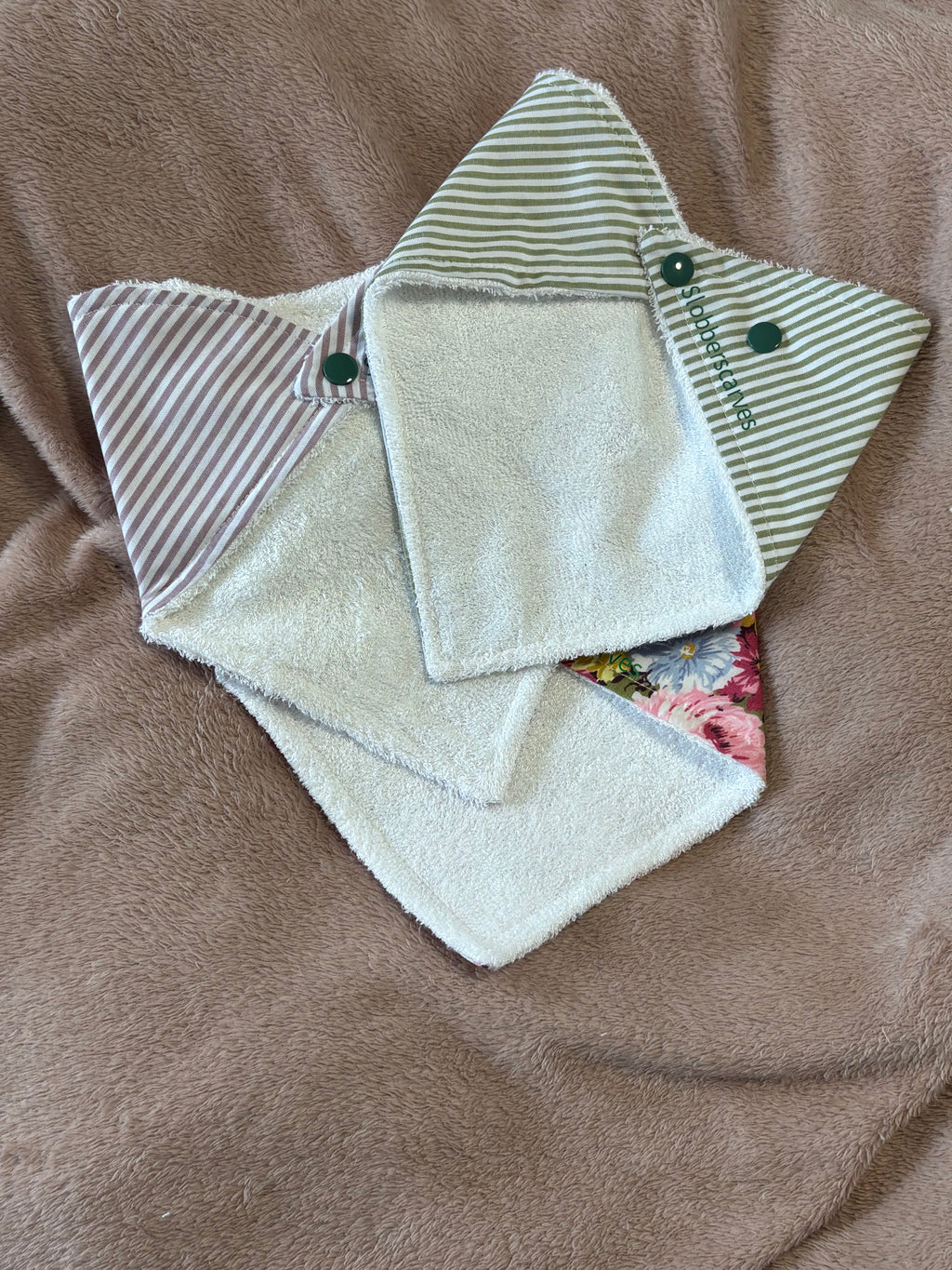 Bold Flowers & Stripes Bandana Style Dribble Bibs