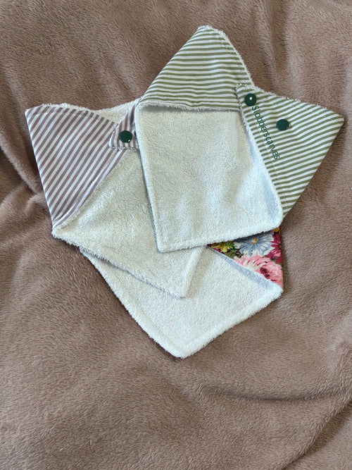 Bold Flowers & Stripes Bandana Style Dribble Bibs