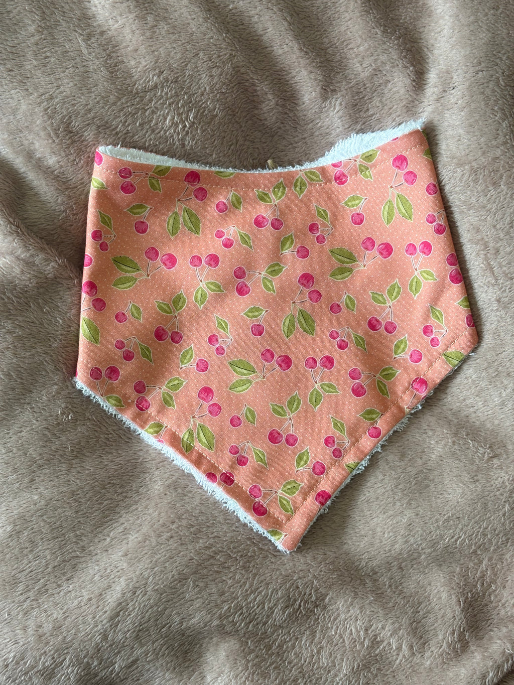 Cherries Bandana Style Bamboo Dribble Bib
