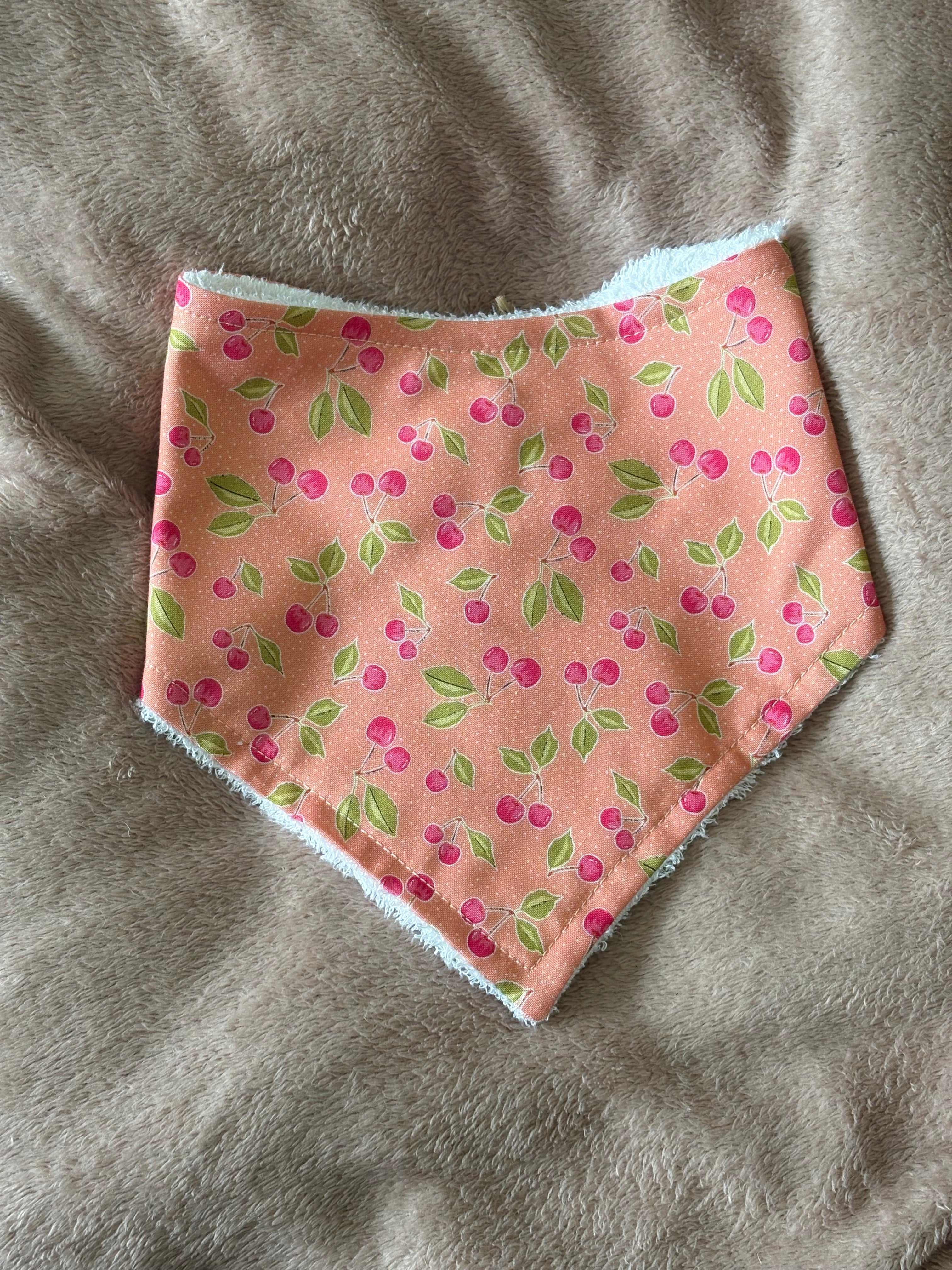 Cherries Bandana Style Bamboo Dribble Bib