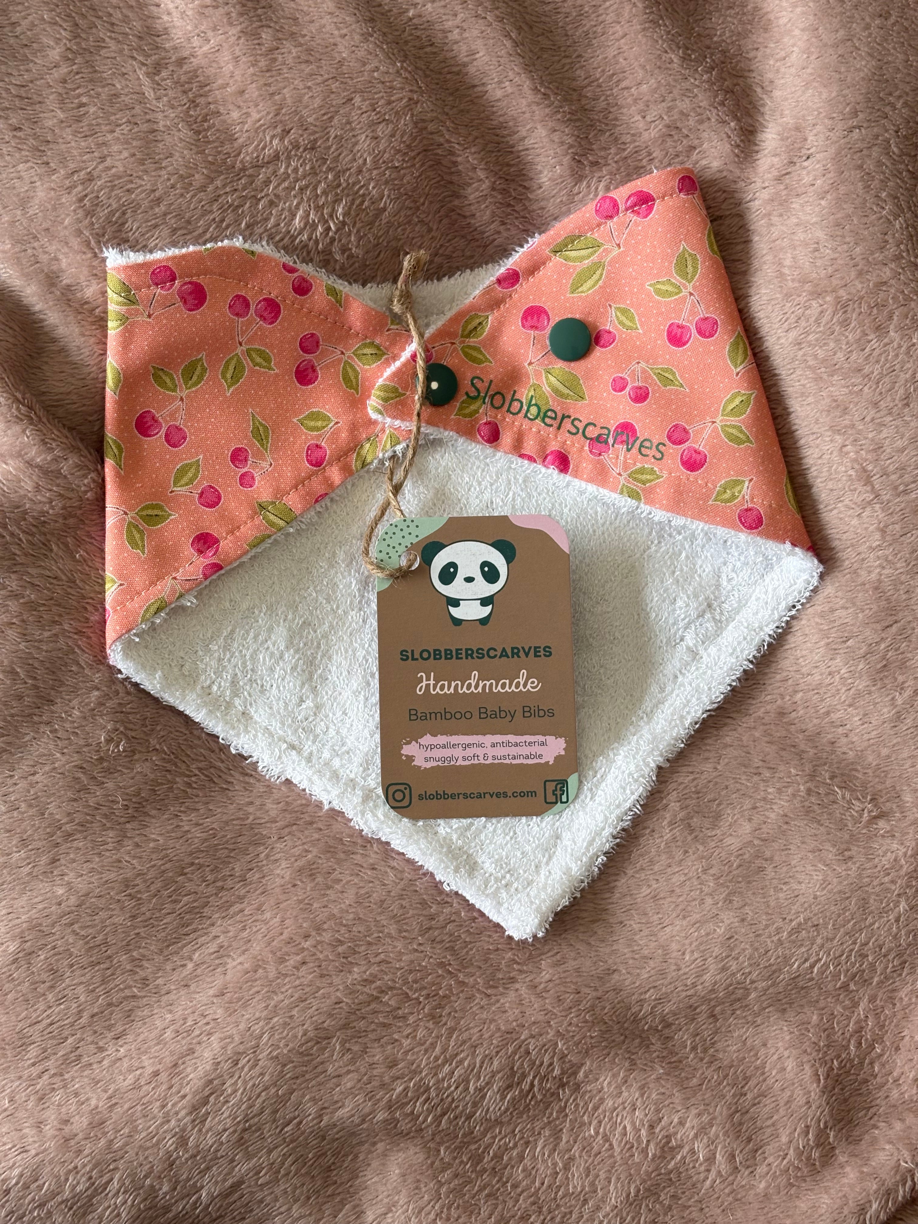 Cherries Bandana Style Bamboo Dribble Bib