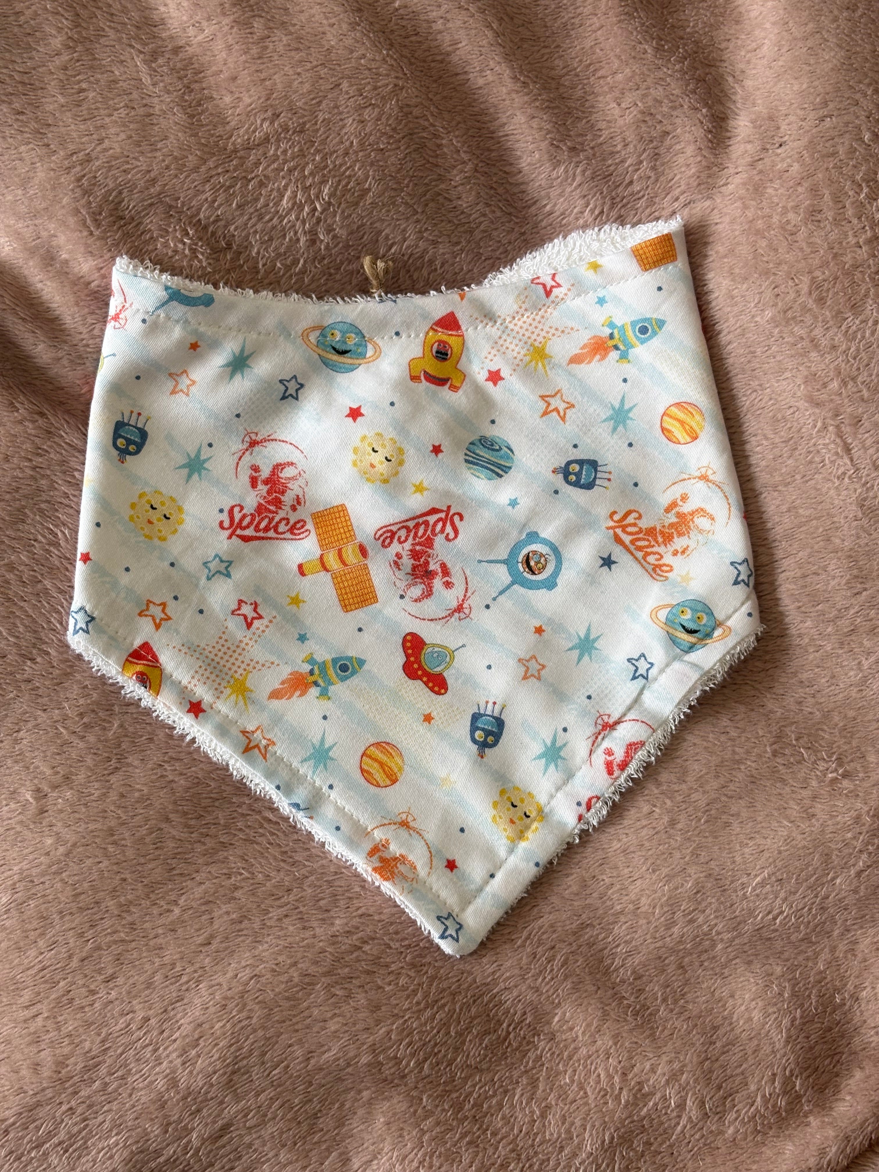 Retro Space Bandana Style Bamboo Dribble Bib