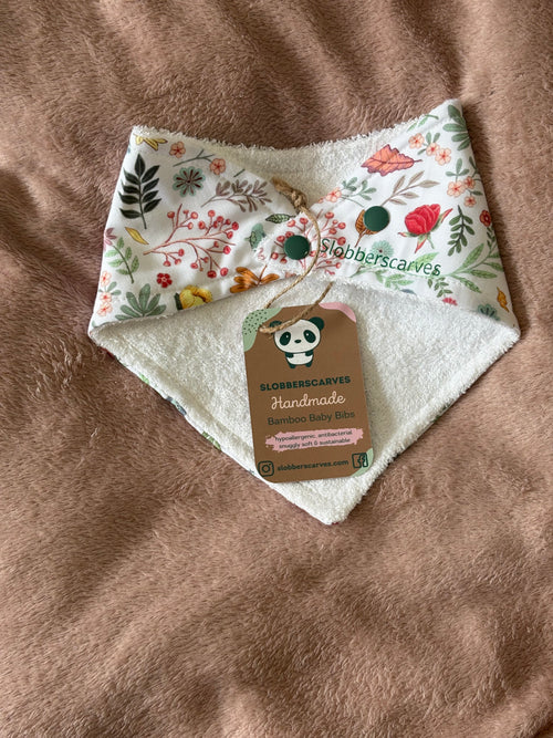 Autumn Leaves Bandana Style Bamboo Dribble Bib
