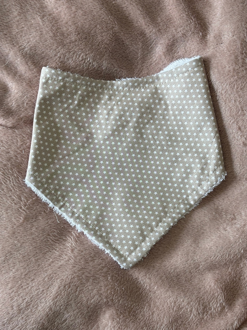 Beige Tiny Stars Bandana Style Bamboo Dribble Bib