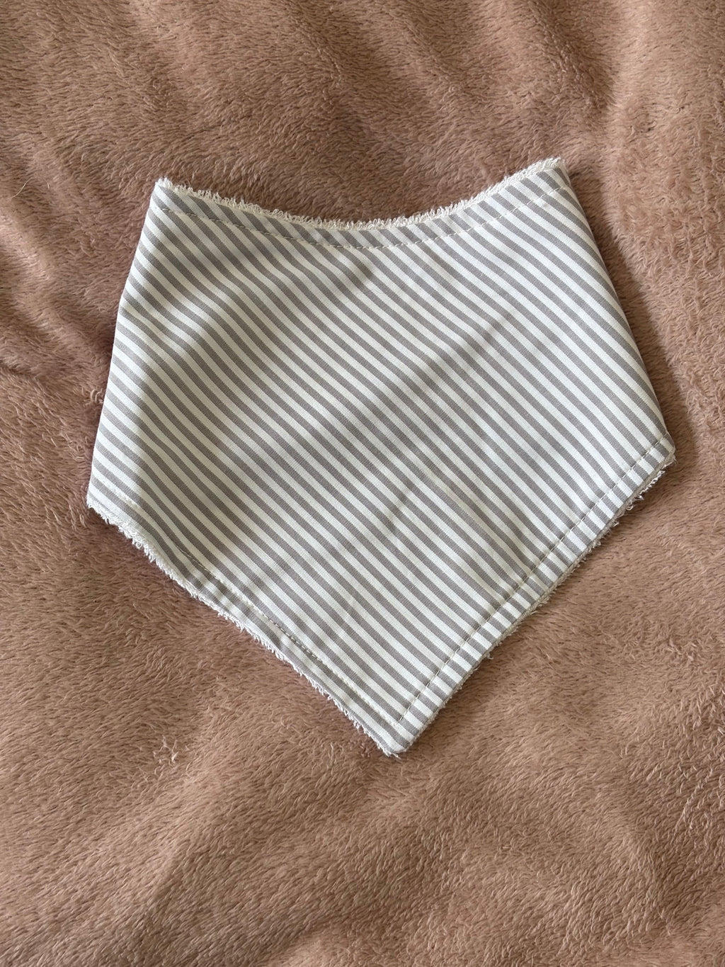 Grey Stripes Bandana Style Bamboo Dribble Bib