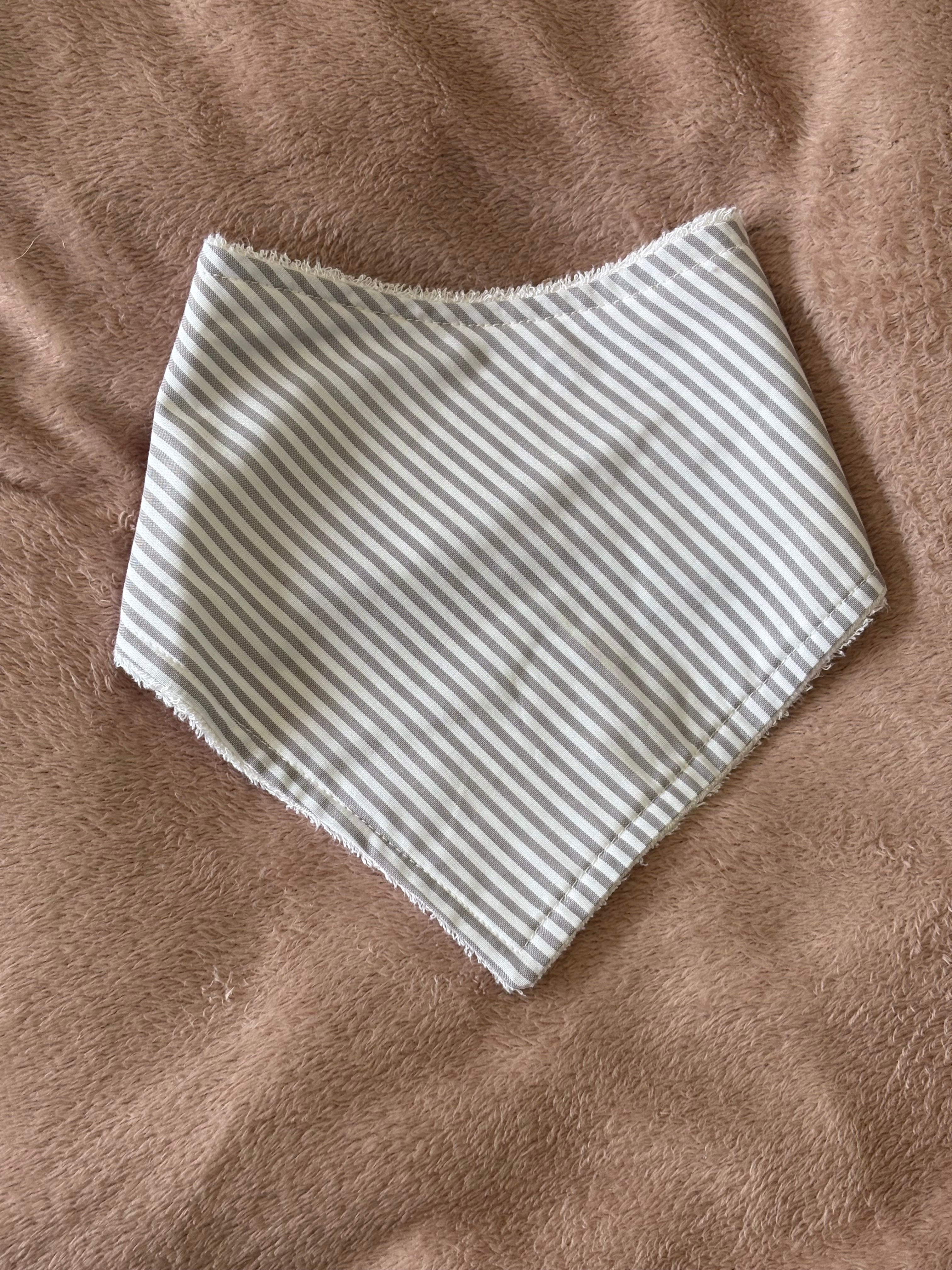 Grey Stripes Bandana Style Bamboo Dribble Bib